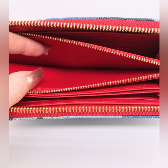 Louis Vuitton Blue Denim Canvas Monogram Zippy Wallet - Picture 10 of 12